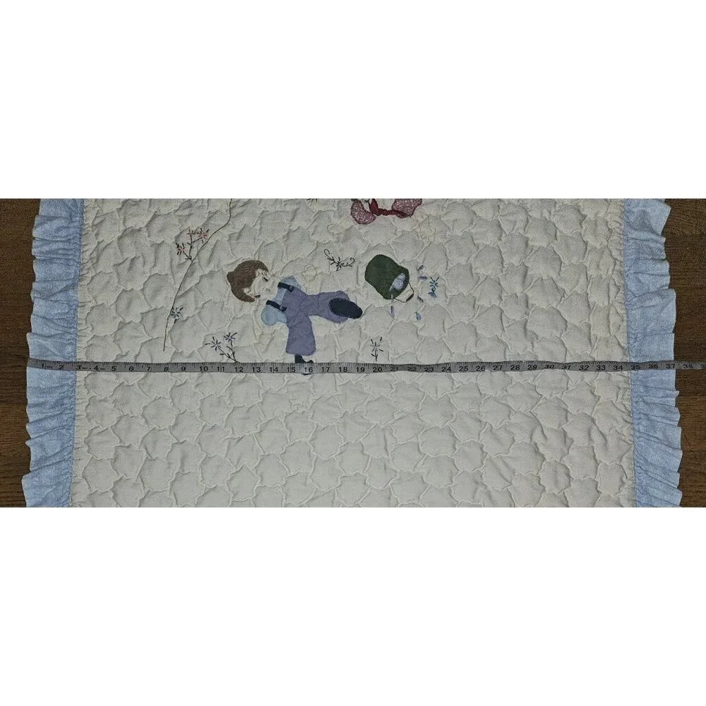 VTG Handmade Baby Blanket Comforter Jack & Jill Went Up Hill Nursery Rhyme 37x47